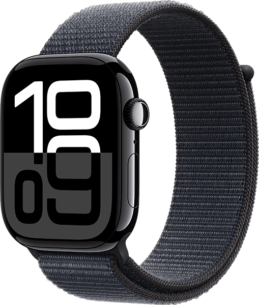 Apple Watch Series 10 (46mm) in Jet Black Alum / Ink Sport Apple Watch Series 10 (46mm) in Jet Black Alum / Ink Sport